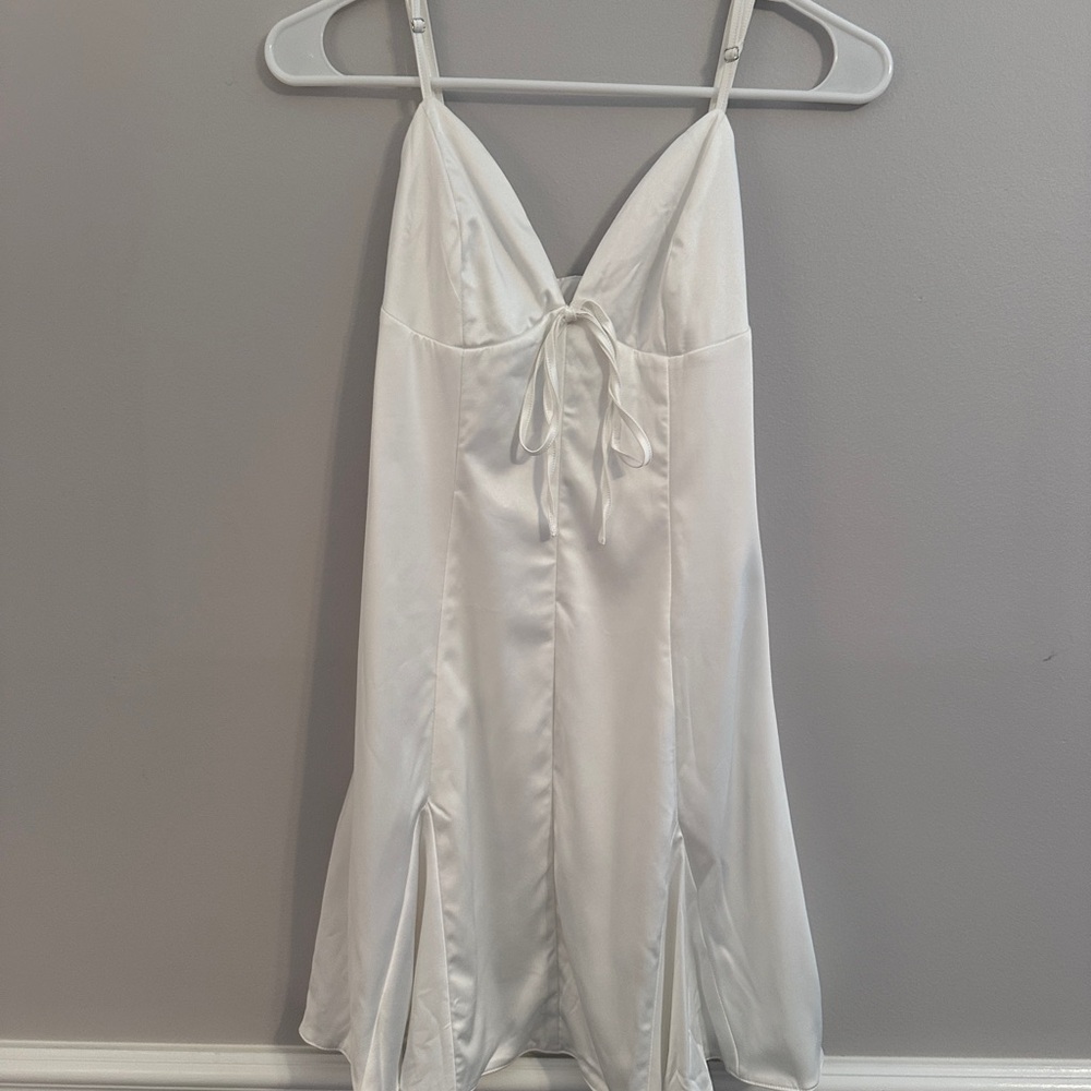White open back dress